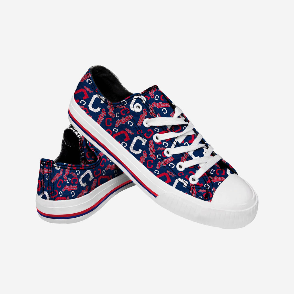 FOCO Cleveland Guardians Low Top Canvas Shoe White/Black L 4