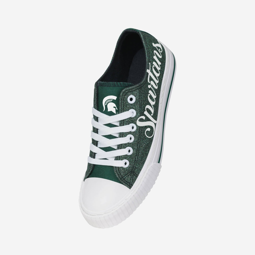 FOCO Michigan State Spartans Color Glitter Low Top Canvas Shoes Pink 8 3