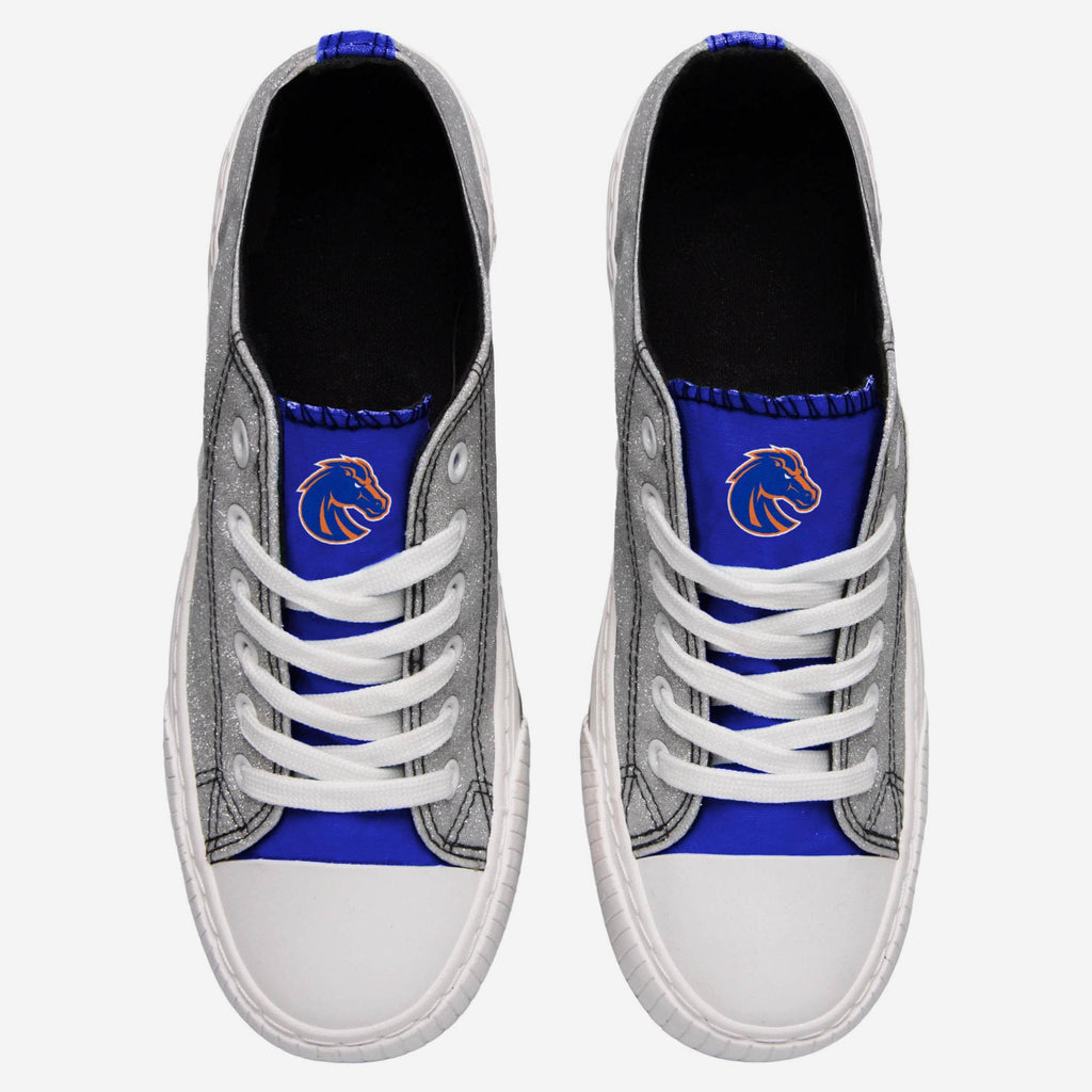 FOCO Boise State Broncos Glitter Low Top Canvas Shoe Silver XL Women 3