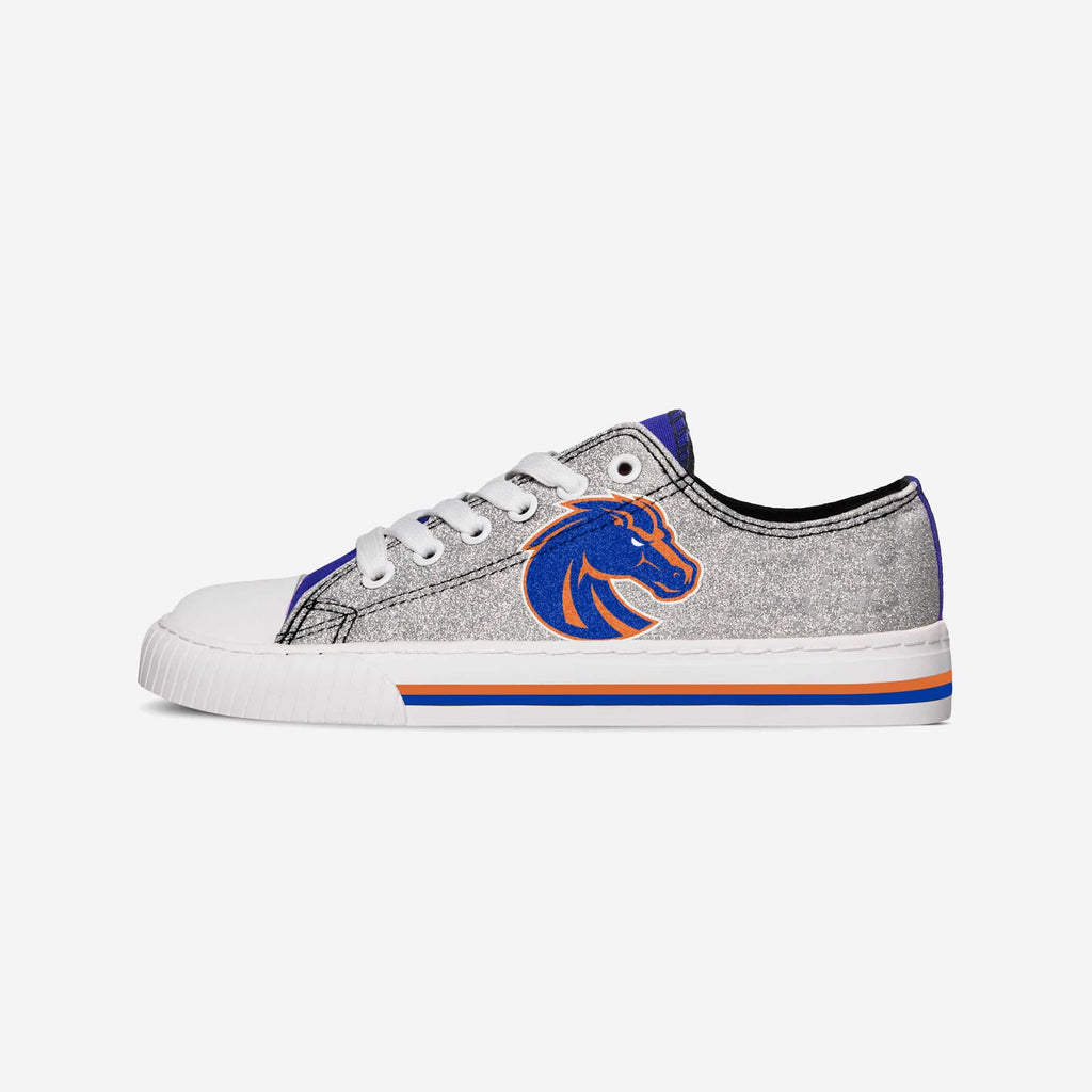 FOCO Boise State Broncos Glitter Low Top Canvas Shoe Silver XL Women 2