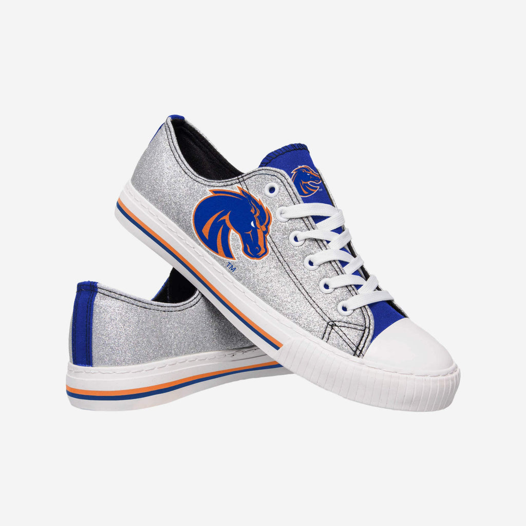 FOCO Boise State Broncos Glitter Low Top Canvas Shoe Silver XL Women 4