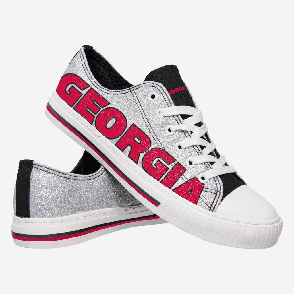 Georgia Bulldog Glitter Sneakers: Glitter Shoes for Women and Kids Red / 5