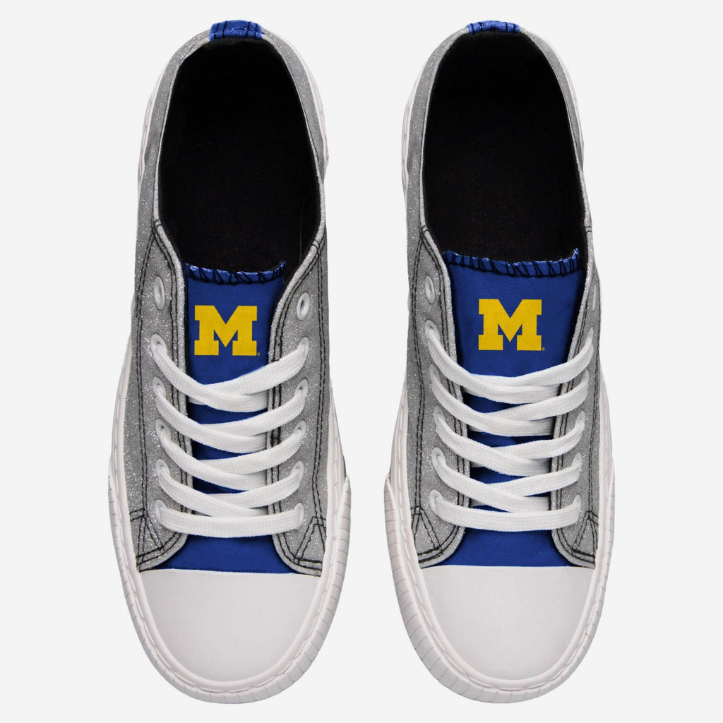 FOCO Michigan Wolverines Canvas Shoe Silver L 3