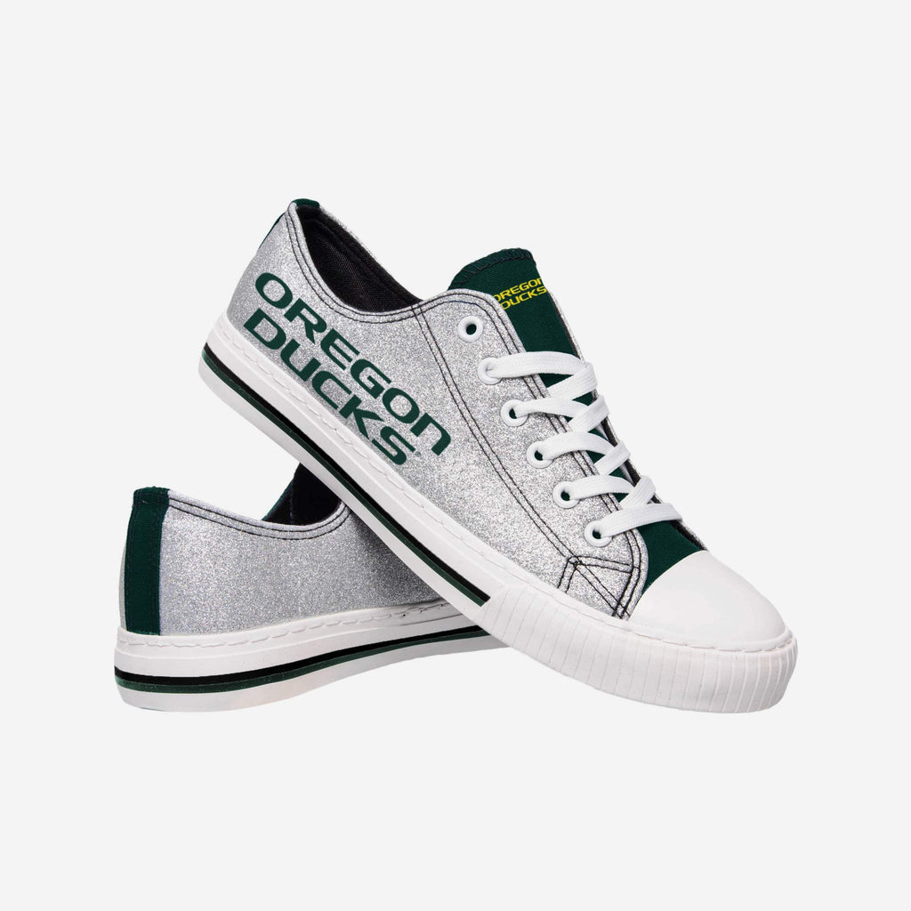 FOCO Oregon Ducks Low Top Canvas Shoe Silver 4