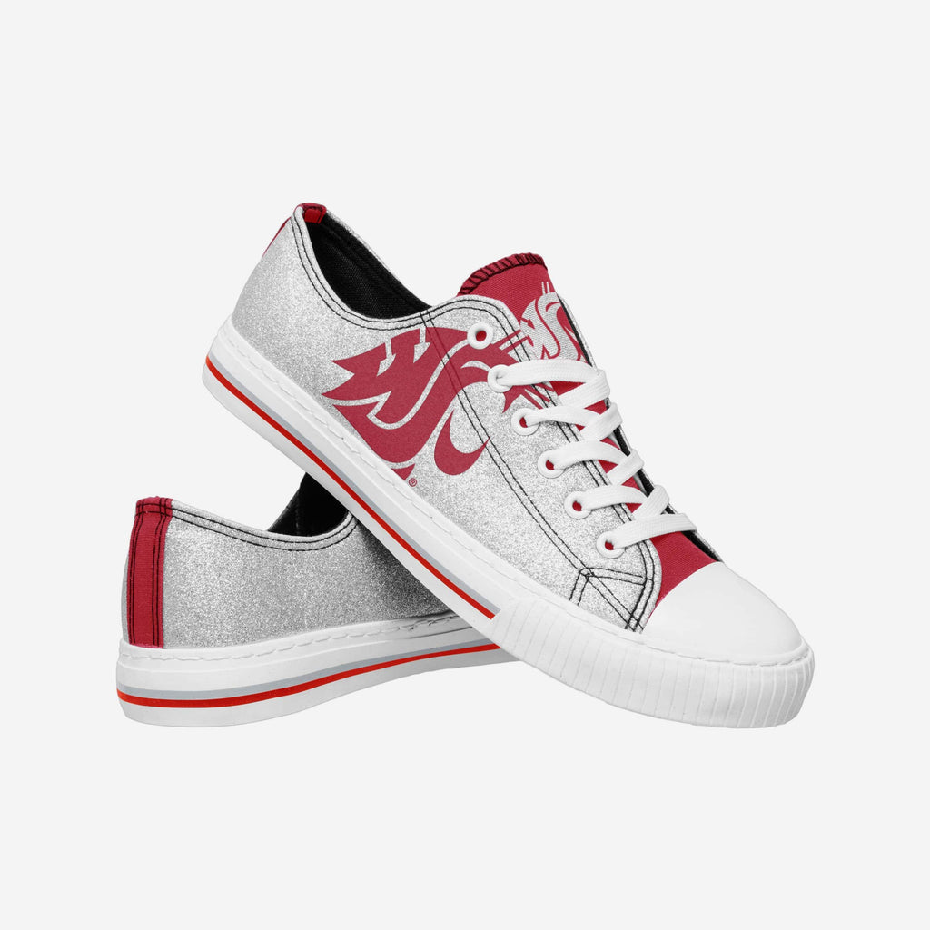 FOCO Washington State Cougars Low Top Canvas Shoes Silver XL Women 4
