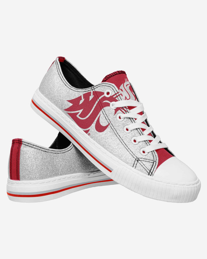 Washington State Cougars Womens Glitter Low Top Canvas Shoes FOCO - FOCO.com