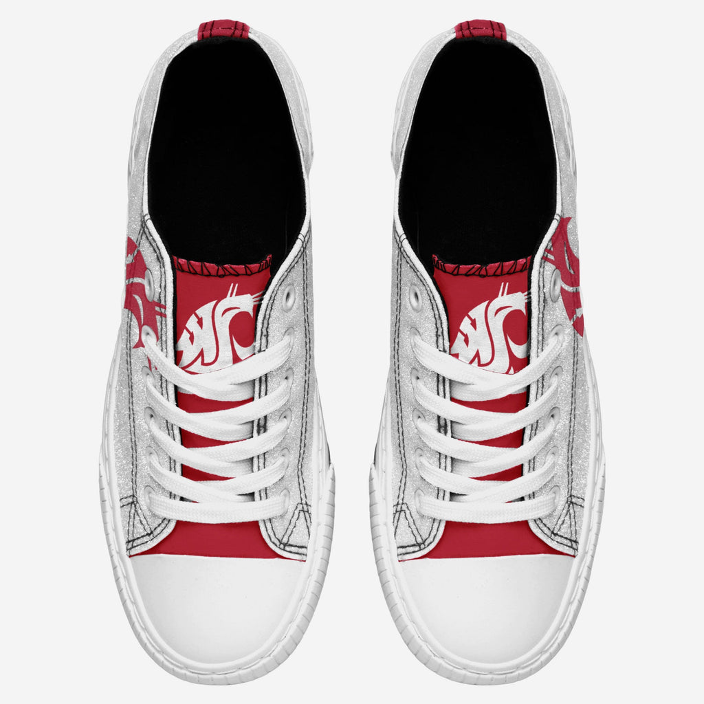 FOCO Washington State Cougars Low Top Canvas Shoes Silver XL Women 3