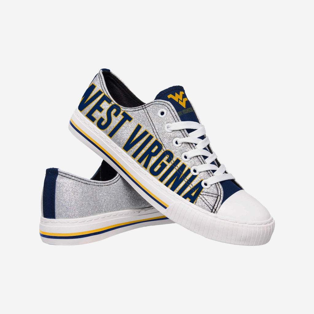 FOCO West Virginia Mountaineers Low Top Canvas Shoe Silver Women 4