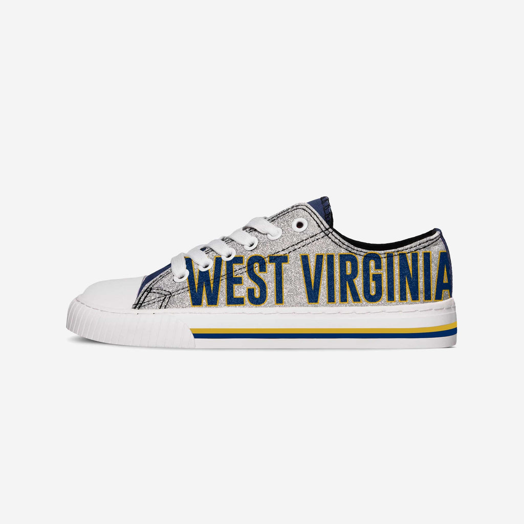 FOCO West Virginia Mountaineers Low Top Canvas Shoe Silver Women 2