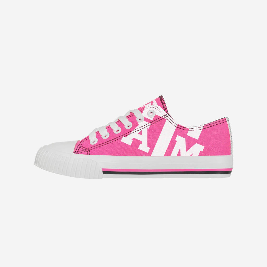 FOCO Texas A&M Aggies Highlights Low Top Canvas Shoe Pink M 2