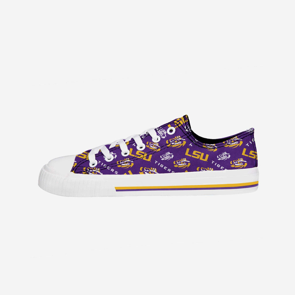 FOCO LSU Tigers Low Top Canvas Shoe White XL 2