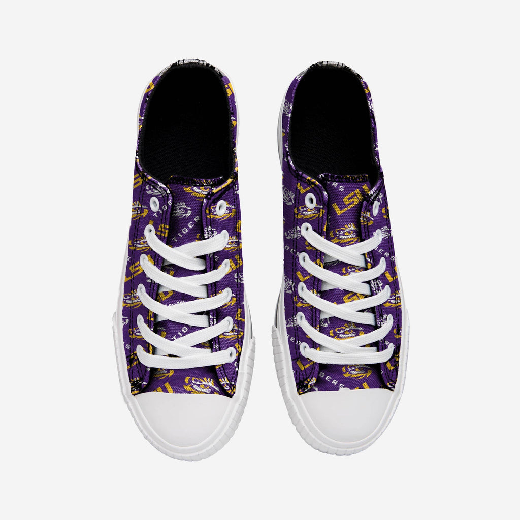 FOCO LSU Tigers Low Top Canvas Shoe White XL 3