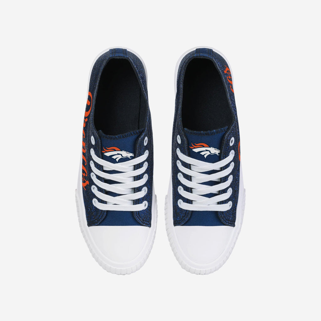 FOCO Denver Broncos Color Glitter Low Top Canvas Shoes Women Size 7 4
