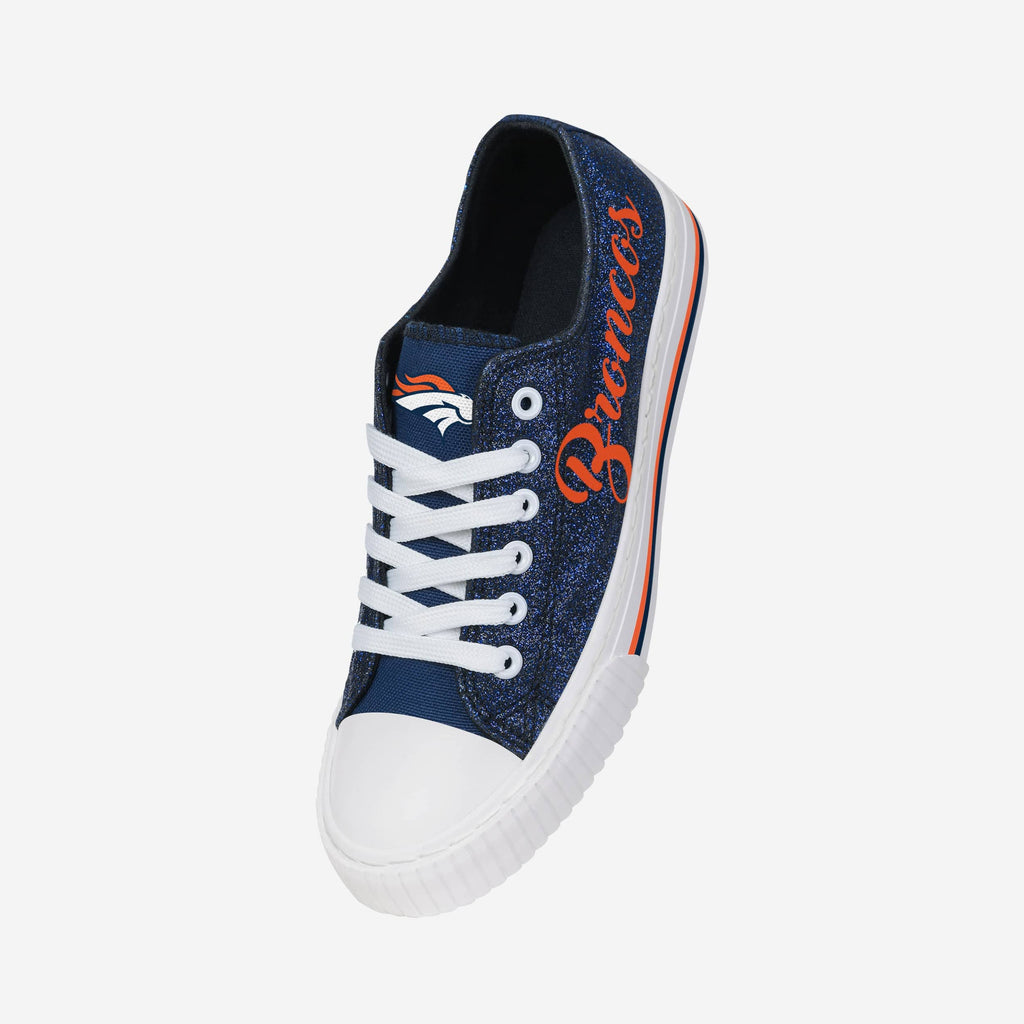 FOCO Denver Broncos Color Glitter Low Top Canvas Shoes Women Size 7 3