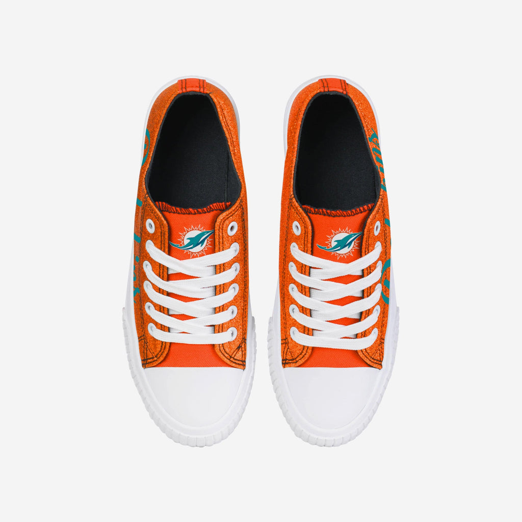 FOCO Miami Dolphins Color Glitter Low Top Canvas Shoes XL 4
