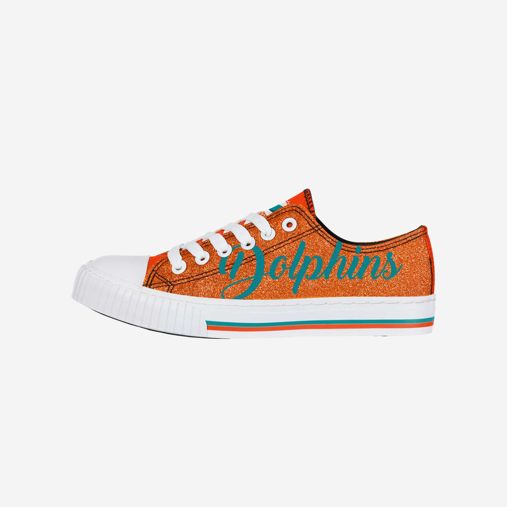 FOCO Miami Dolphins Color Glitter Low Top Canvas Shoes XL 2