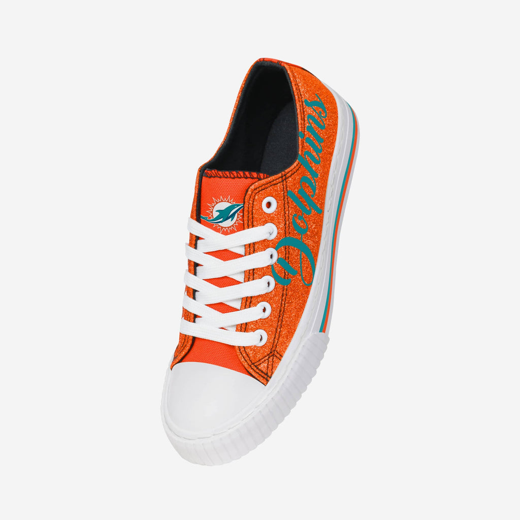 FOCO Miami Dolphins Color Glitter Low Top Canvas Shoes XL 3