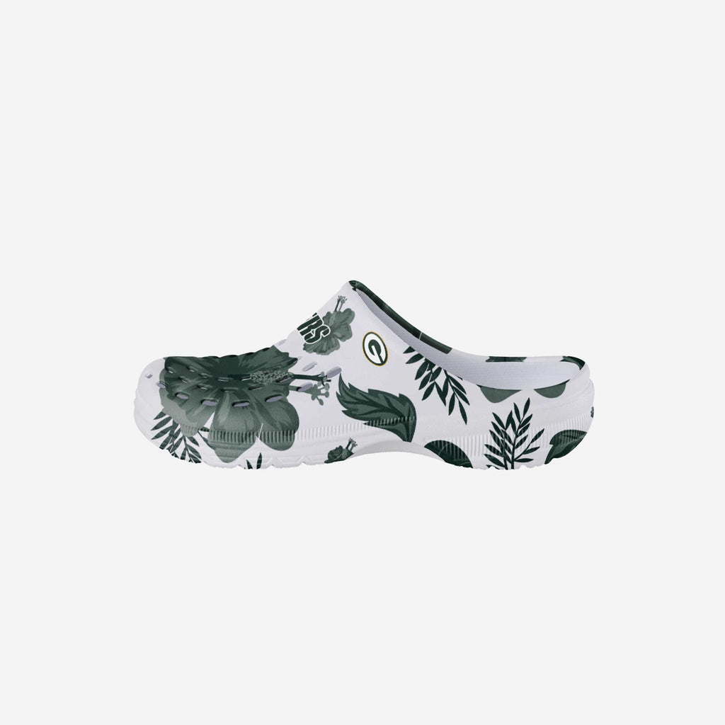 FOCO Green Bay Packers Floral Clog White XL 2