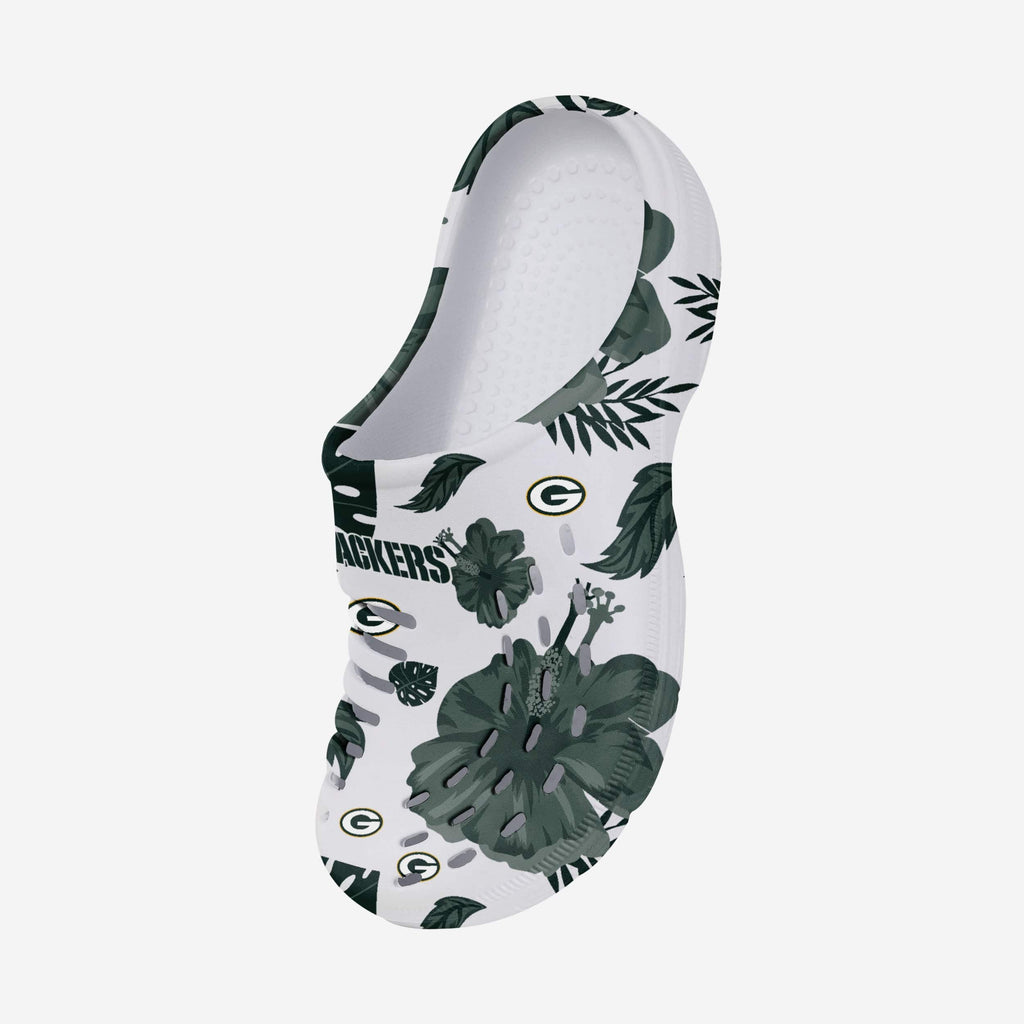 FOCO Green Bay Packers Floral Clog White XL 3