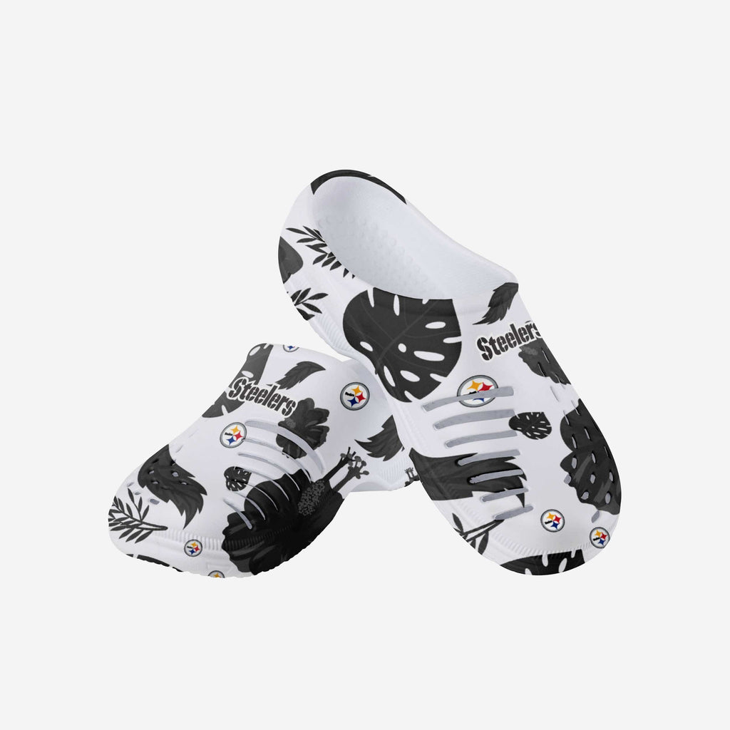 FOO Pittsburgh Steelers Floral White Clog M 4