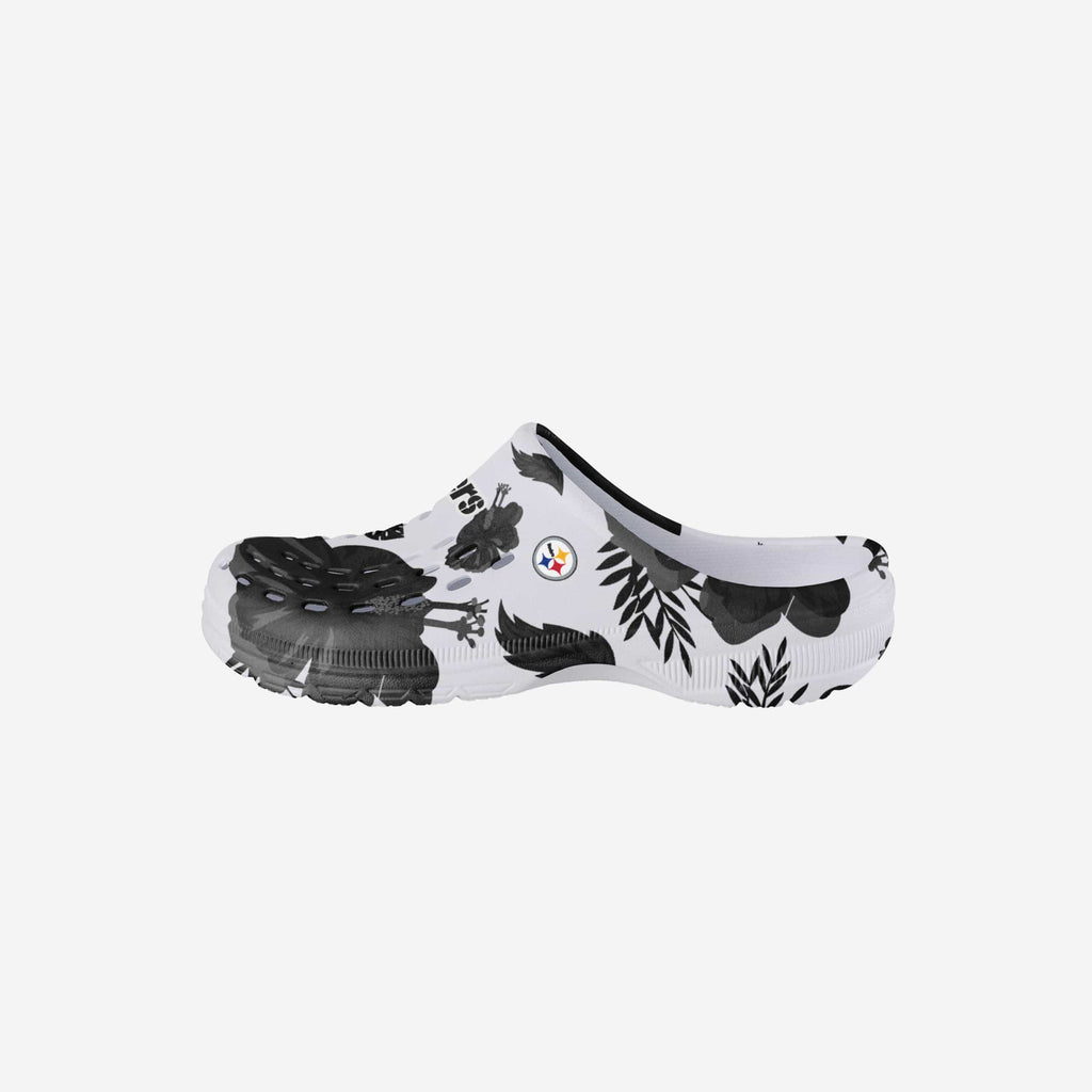 FOO Pittsburgh Steelers Floral White Clog M 2
