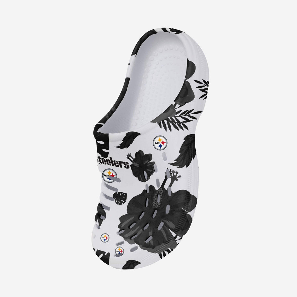 FOO Pittsburgh Steelers Floral White Clog M 3