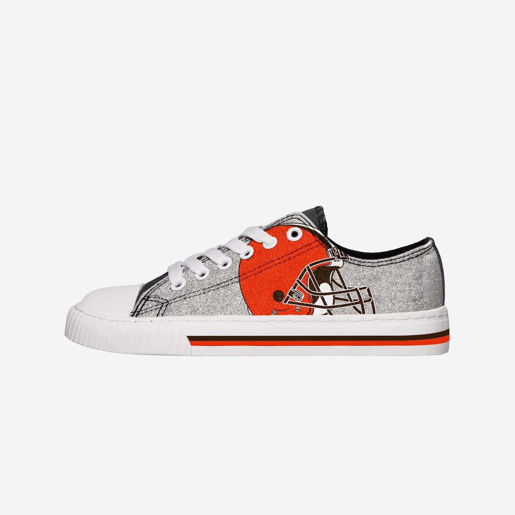Cleveland Browns Womens Glitter Low Top Canvas Shoe FOCO 6 - FOCO.com