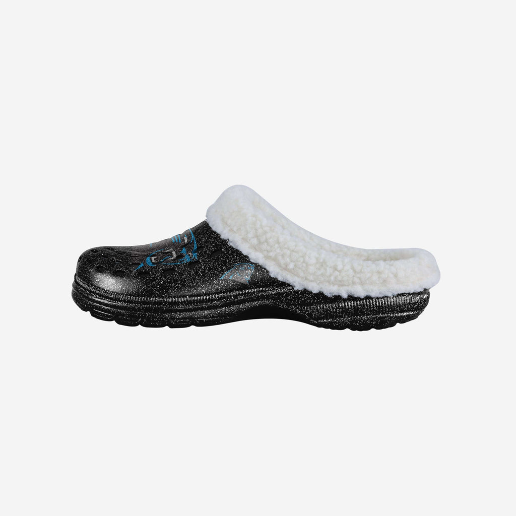 FOCO Carolina Panthers Sherpa Lined Glitter Clog Blue L Women 2