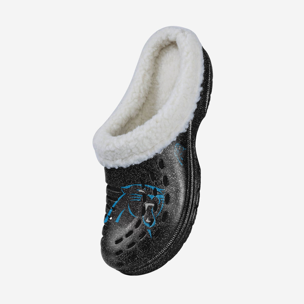 FOCO Carolina Panthers Sherpa Lined Glitter Clog Blue L Women 3