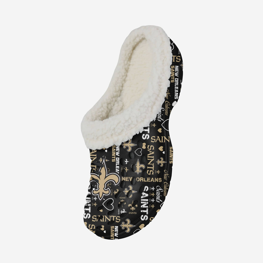 FOCO New Orleans Saints Sherpa Lined Clog Black/L 3