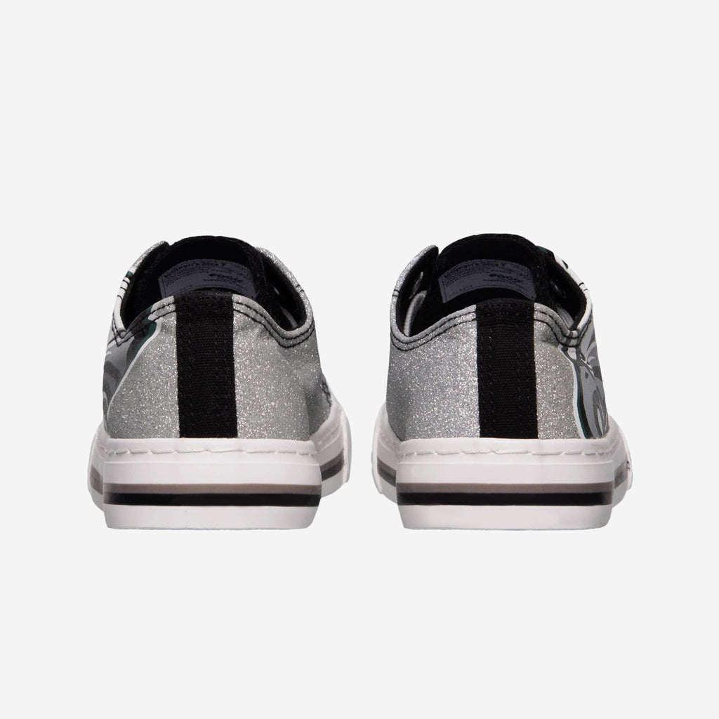 FOO Philadelphia Eagles Glitter Low Top Canvas Shoe Silver XL Women 4