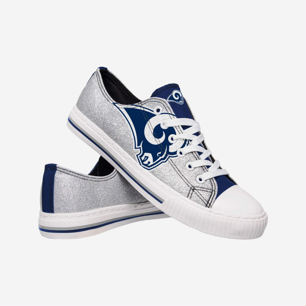 FOCO Los Angeles Rams Low Top Canvas Shoe Silver Glitter L 3