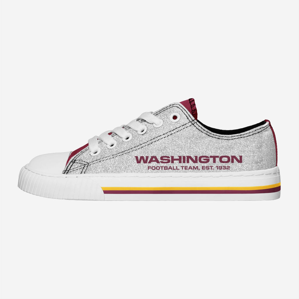 Washington Commanders Womens Original Glitter Low Top Canvas Shoe FOCO 6 - FOCO.com