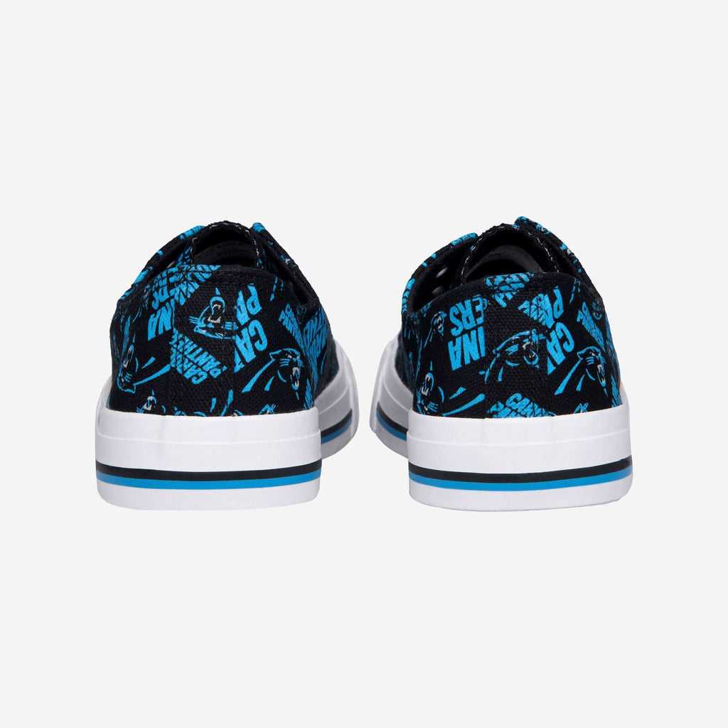 FOCO Carolina Panthers Repeat Print Canvas Shoe White/Black S 4