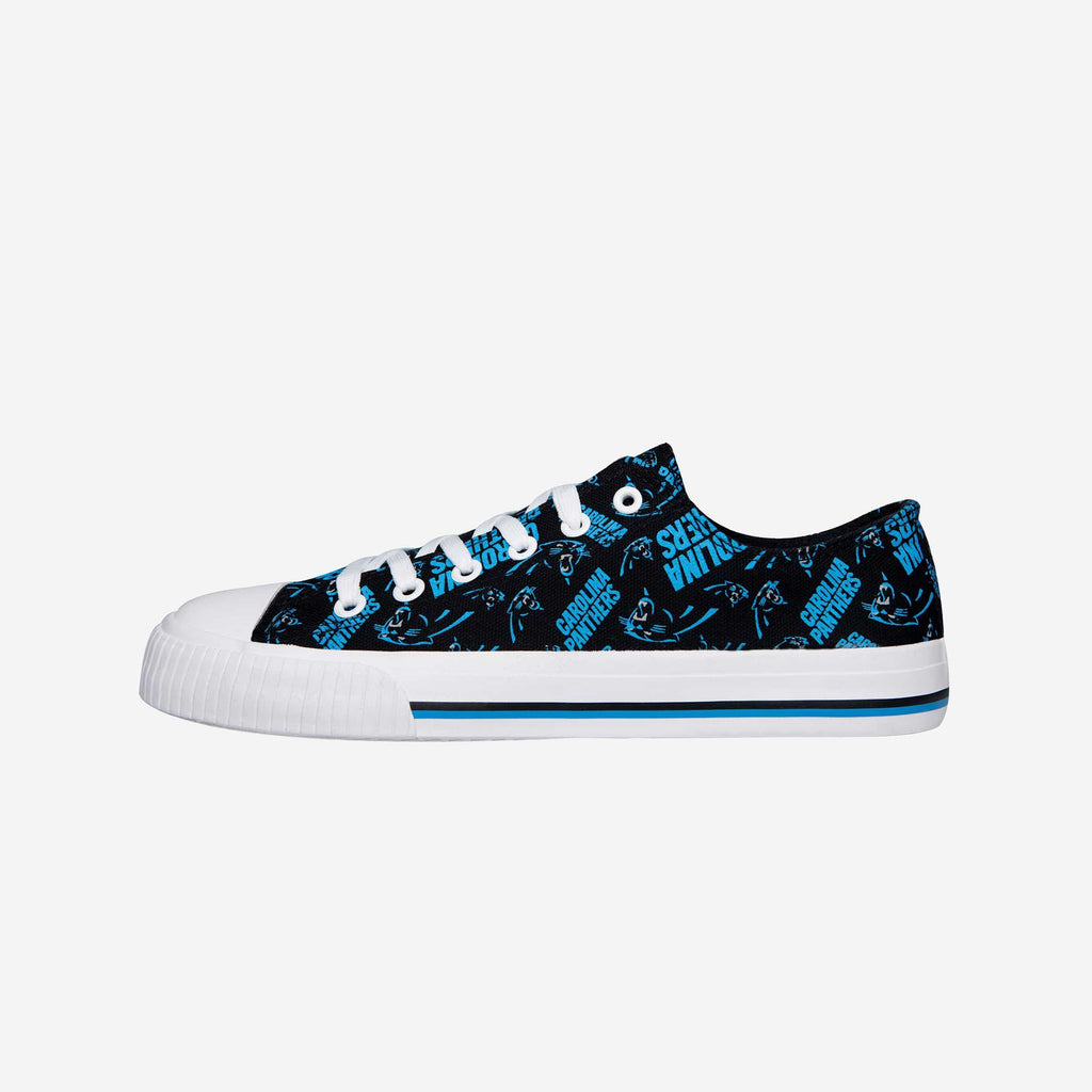 FOCO Carolina Panthers Repeat Print Canvas Shoe White/Black S 2
