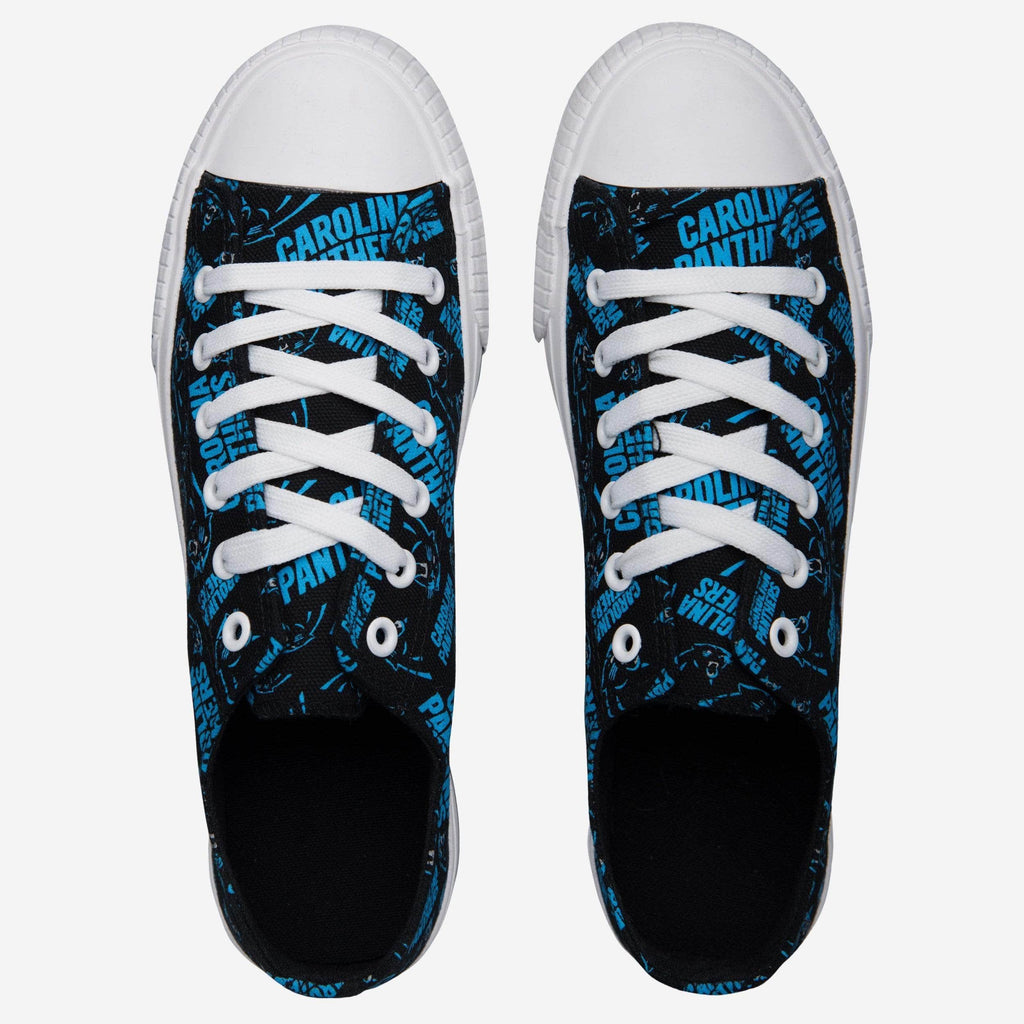 FOCO Carolina Panthers Repeat Print Canvas Shoe White/Black S 3