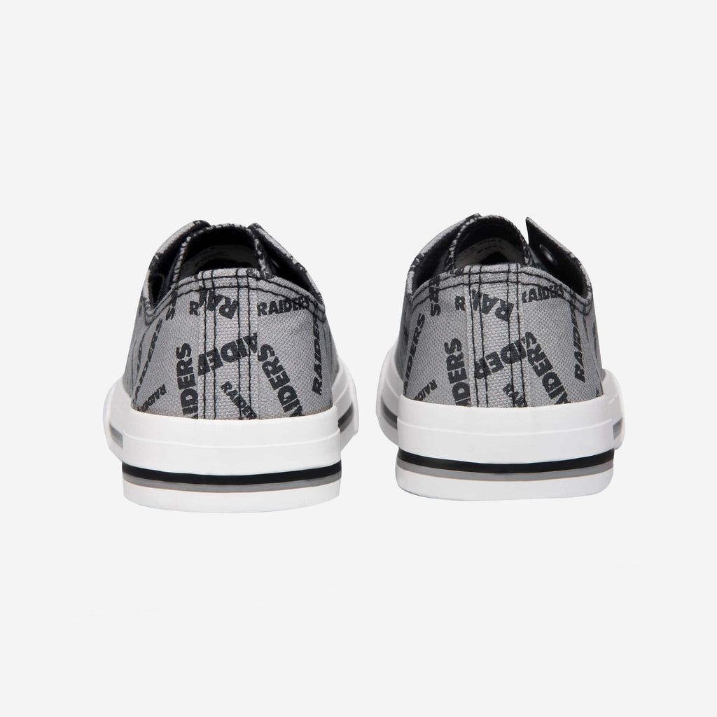 FOCO Las Vegas Raiders Low Top Canvas Shoe Black/White L 4