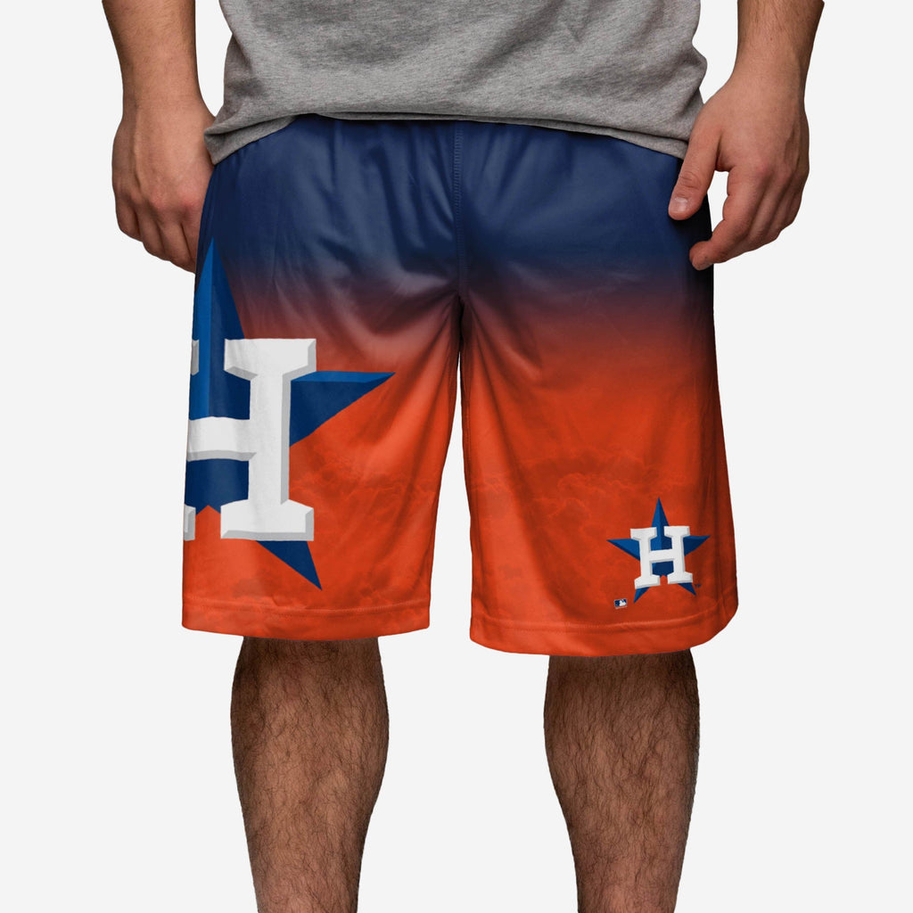 FOCO Houston Astros Gradient Big Logo Training Shorts Black L 2