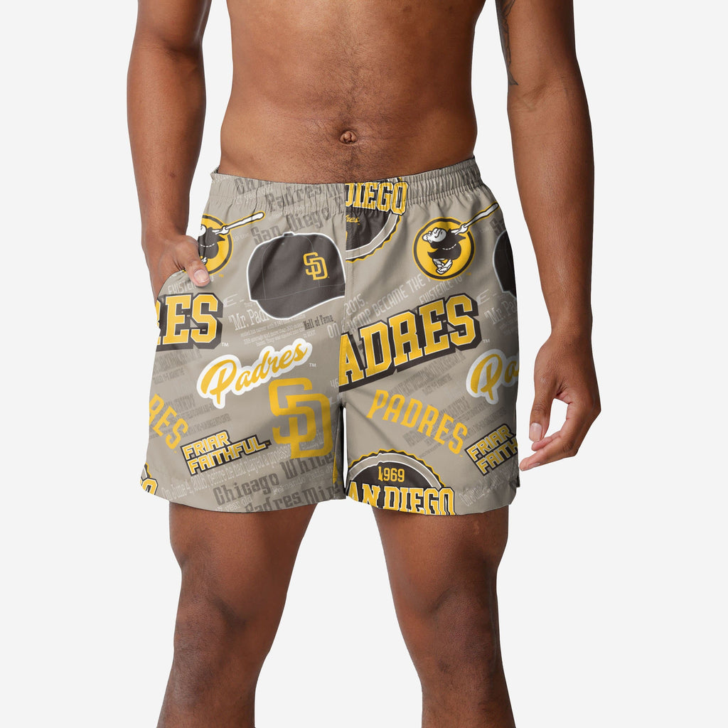 FOCO San Diego Padres Logo Rush Swim Trunks Blue L 2