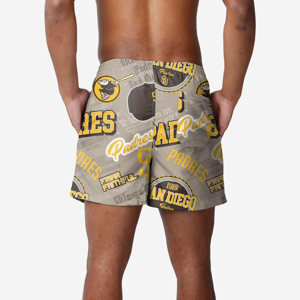 FOCO San Diego Padres Logo Rush Swim Trunks Blue L 3