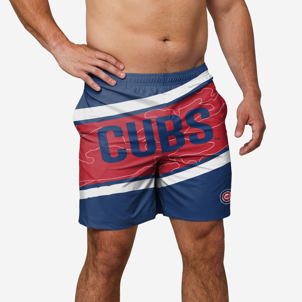 FOCO Chicago Cubs Big Wordmark Swim Trunks Navy 2XL 2