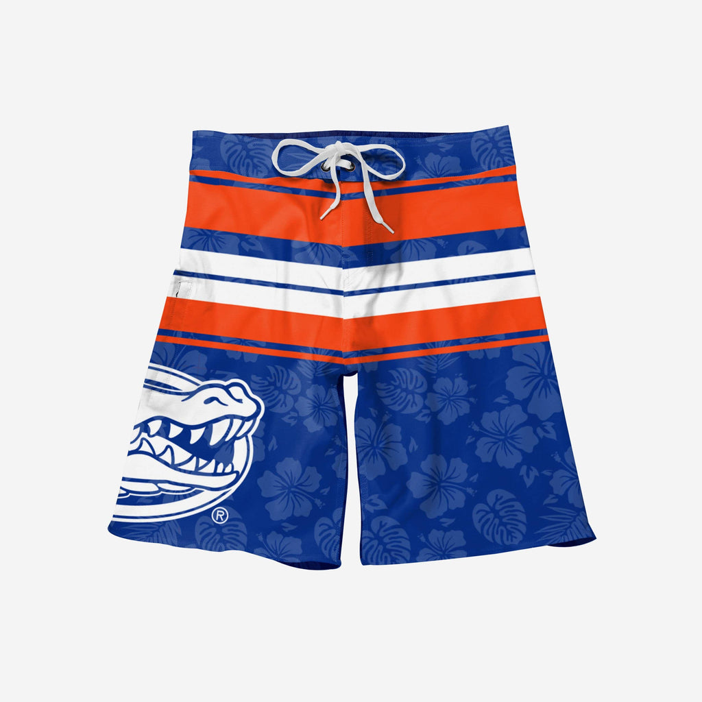 FOCO Florida Gators Hibiscus Boardwalk Stripe Boardshorts Blue XL 4