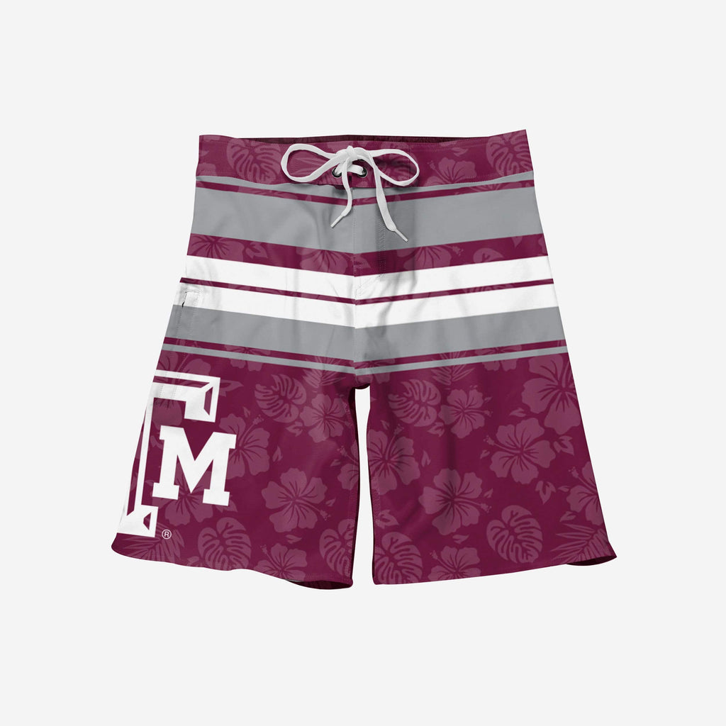 FOCO Texas A&M Aggies Hibiscus Boardwalk Stripe Boardshorts Multicolor 2XL 4