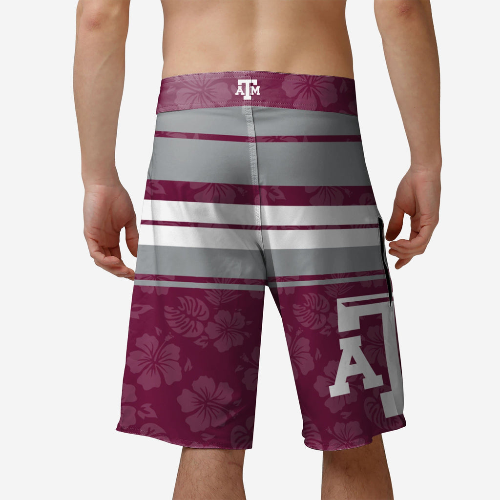 FOCO Texas A&M Aggies Hibiscus Boardwalk Stripe Boardshorts Multicolor 2XL 3