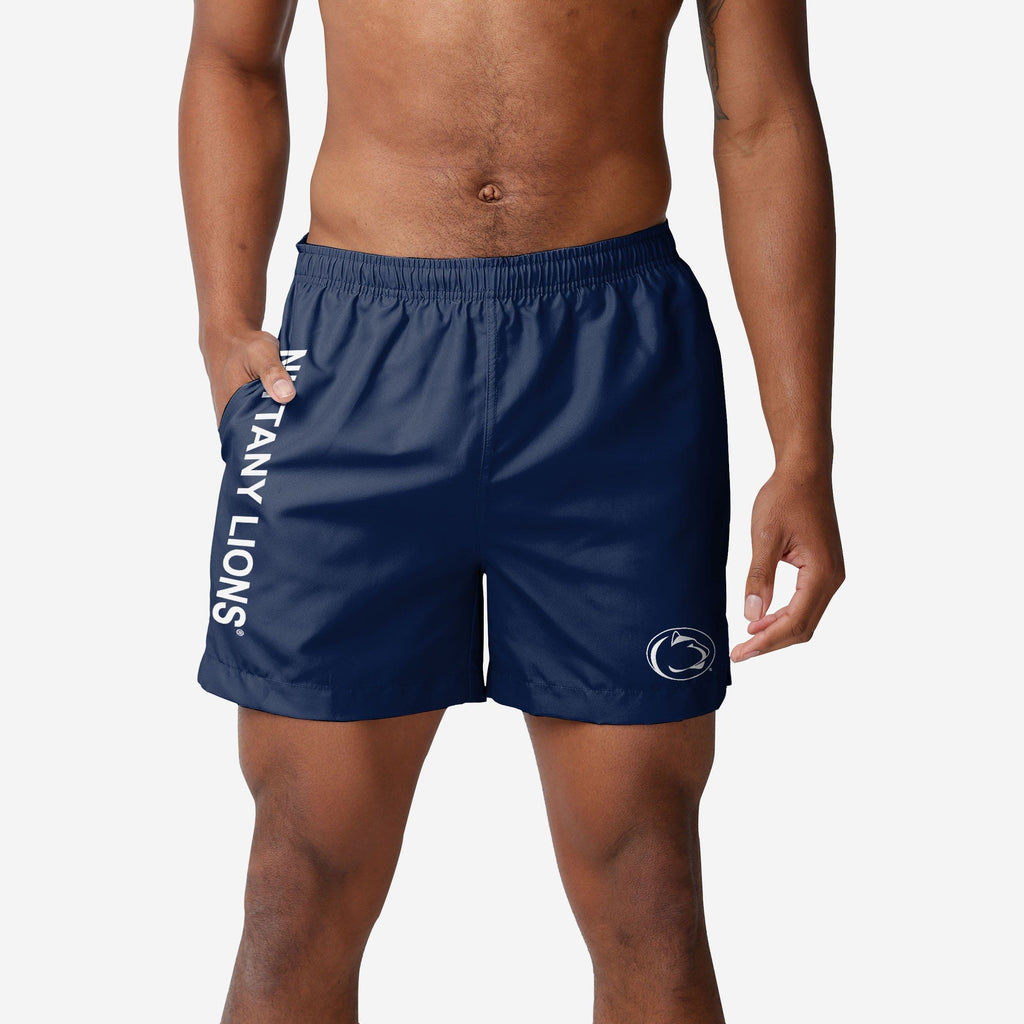 FOCO Penn State Nittany Lions Solid Wordmark Swimming Trunks Blue/L 2