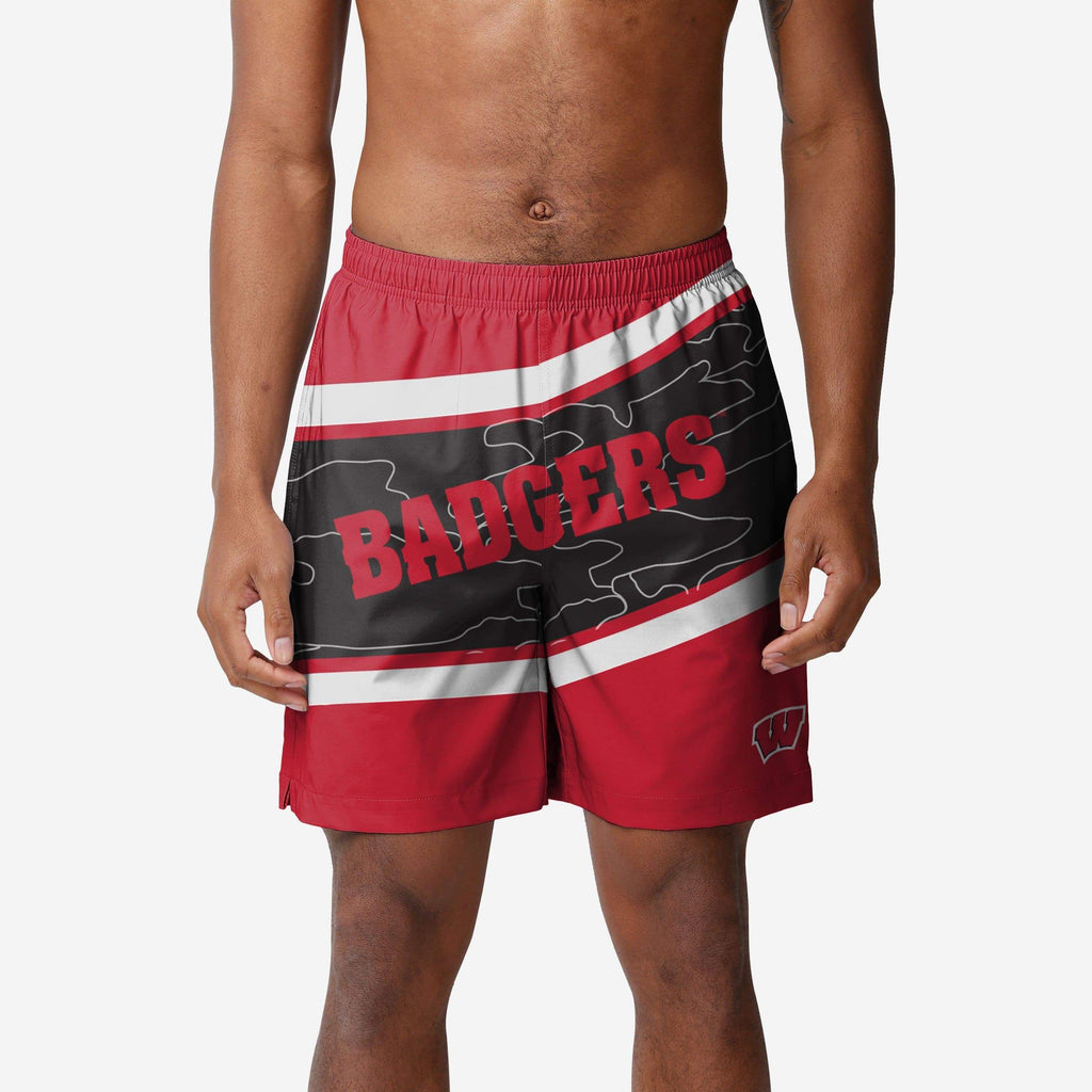 FOCO Wisconsin Badgers Big Wordmark Badehose 2