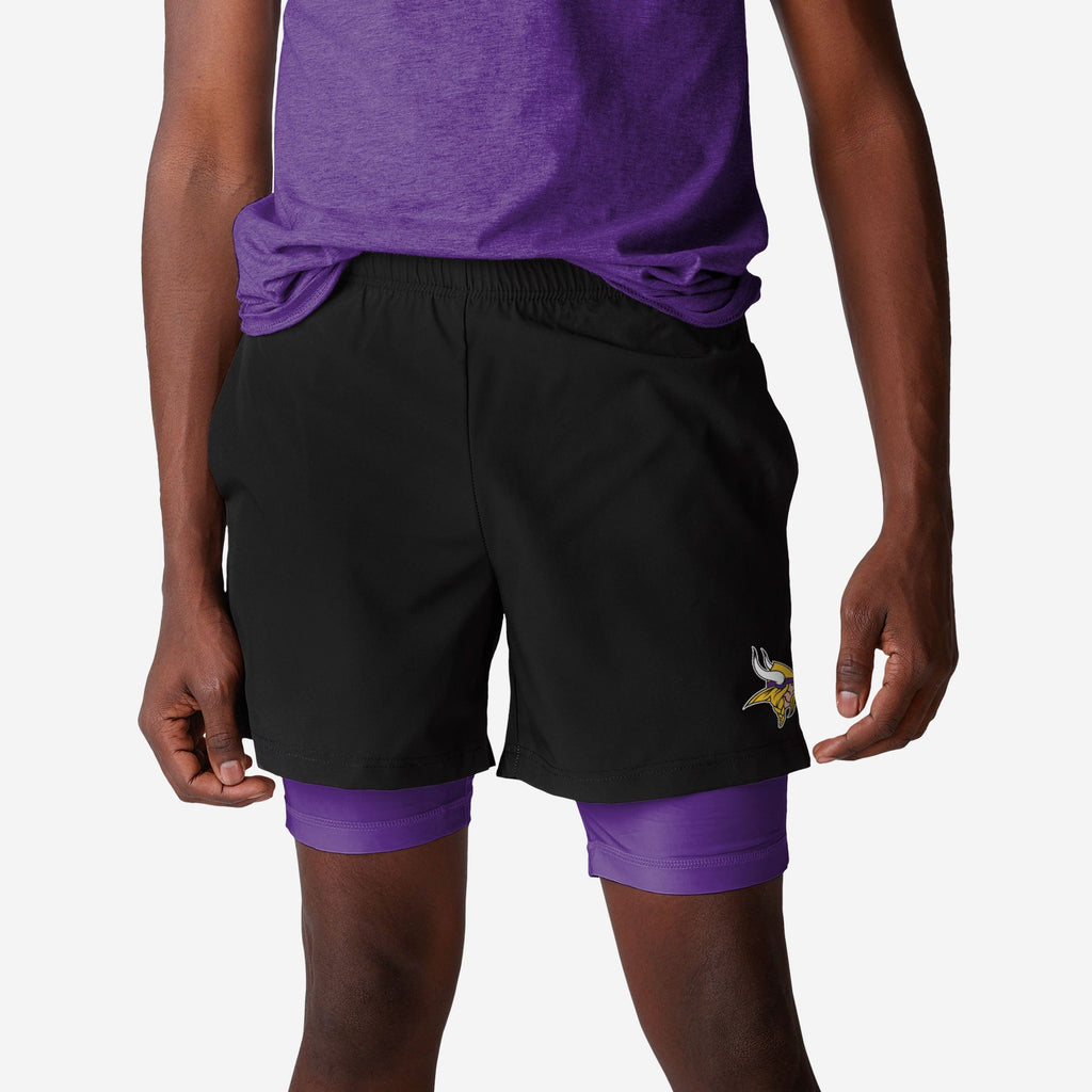 Minnesota Vikings Black Team Color Lining Shorts FOCO S - FOCO.com