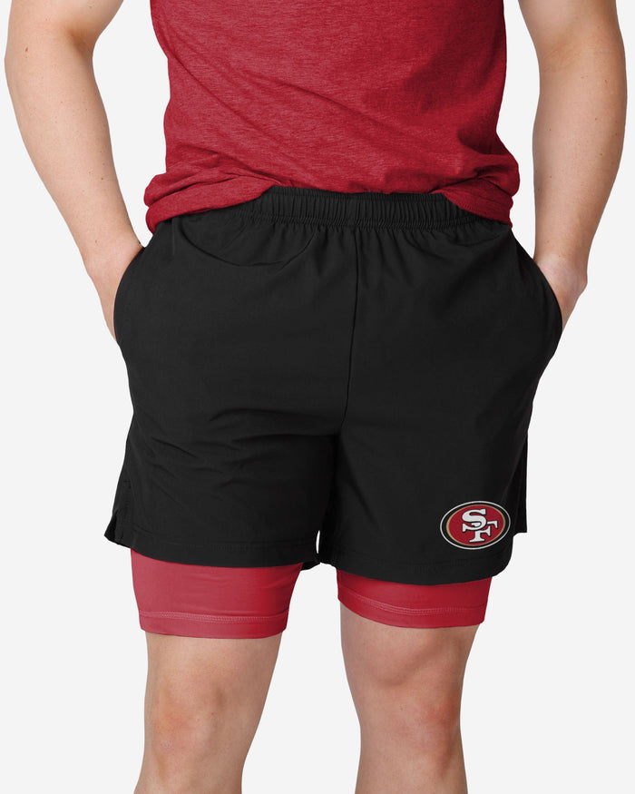 San Francisco 49ers Black Team Color Lining Shorts FOCO S - FOCO.com