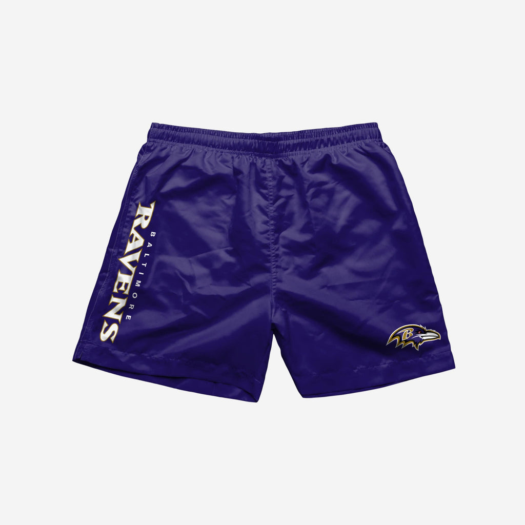 FOCO Baltimore Ravens Solid Wordmark Swimming Trunks Black/M 4