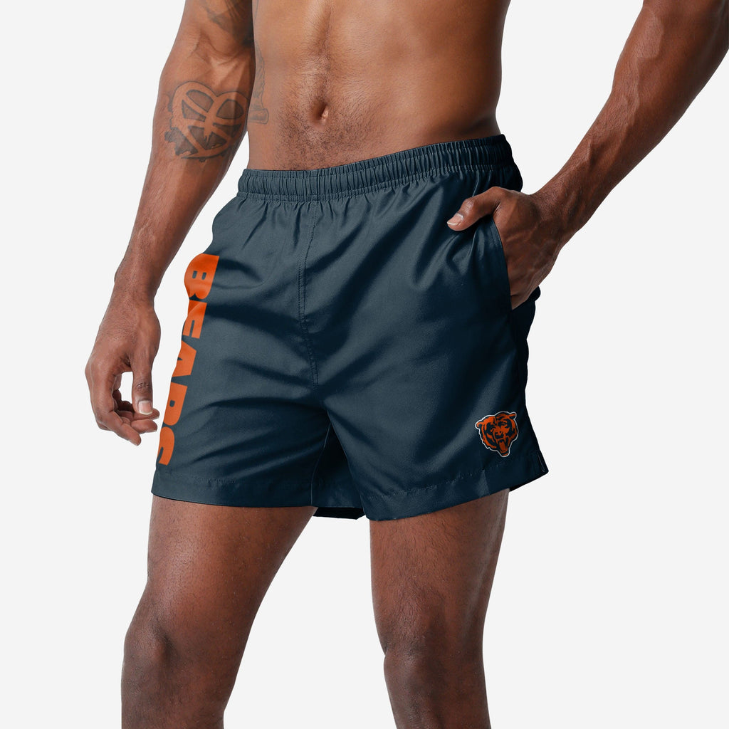 FOCO Chicago Bears Solid Wordmark Swimming Trunks Blue L 2